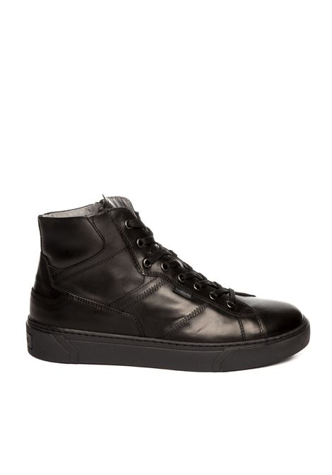 Black leather sneaker NERO GIARDINI | 400451GUANTO-100